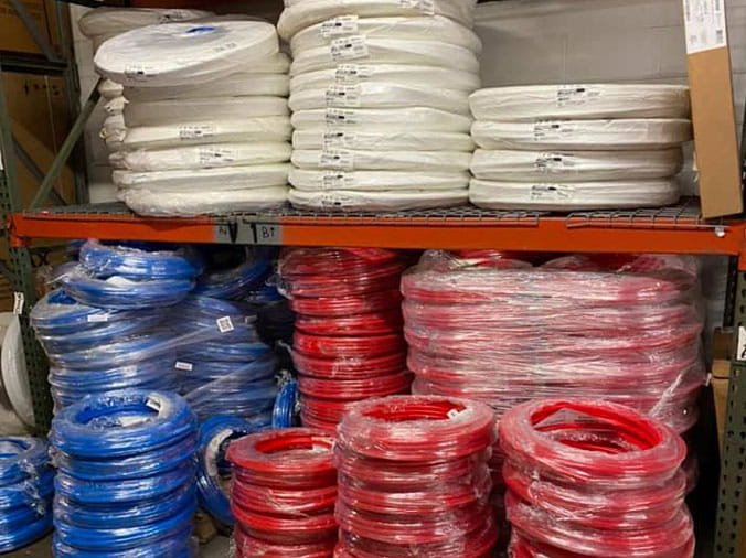 PLastic plumbing tubing at Peabody Supply Watham MA